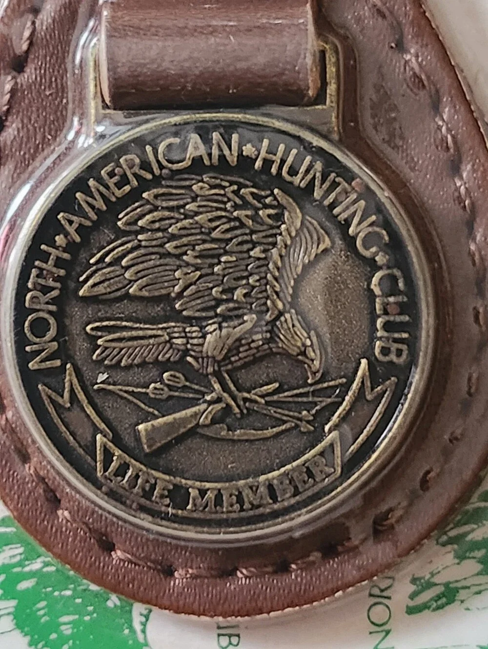 NWT North American Hunting Club Life Member Leather Keychain